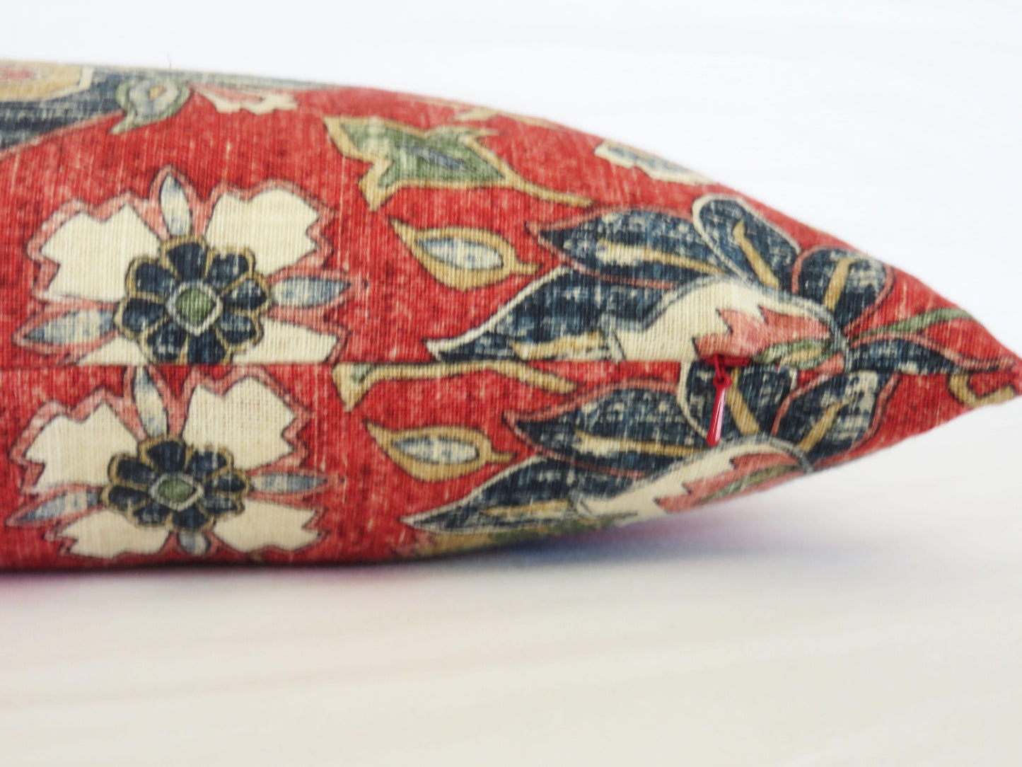 Red and Blue Medallion Pillow Cover, Covington Bettina Red Lumbar