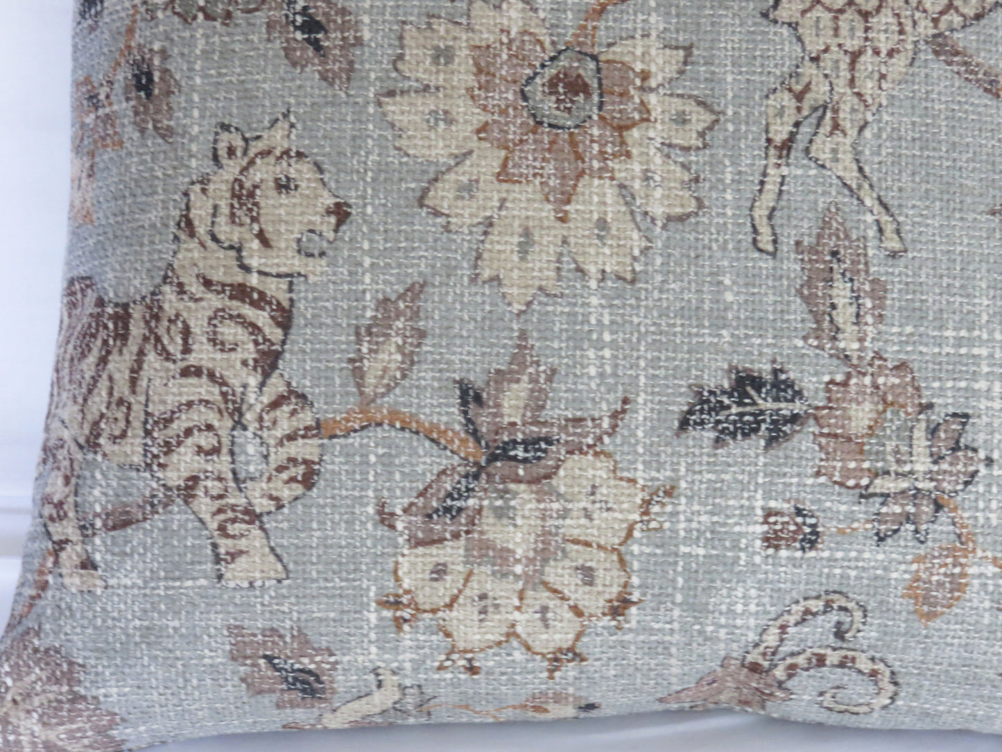 blue grey safari animal pillow cover