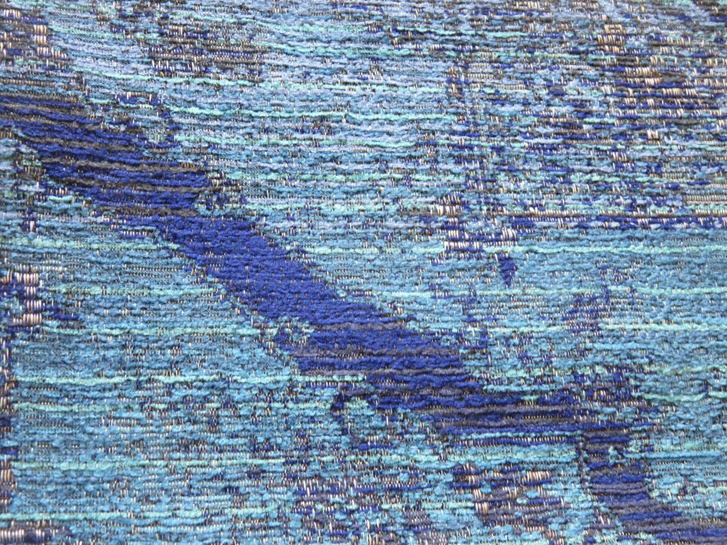 cobalt blue chenille pillow cover, kilim style medallion morif