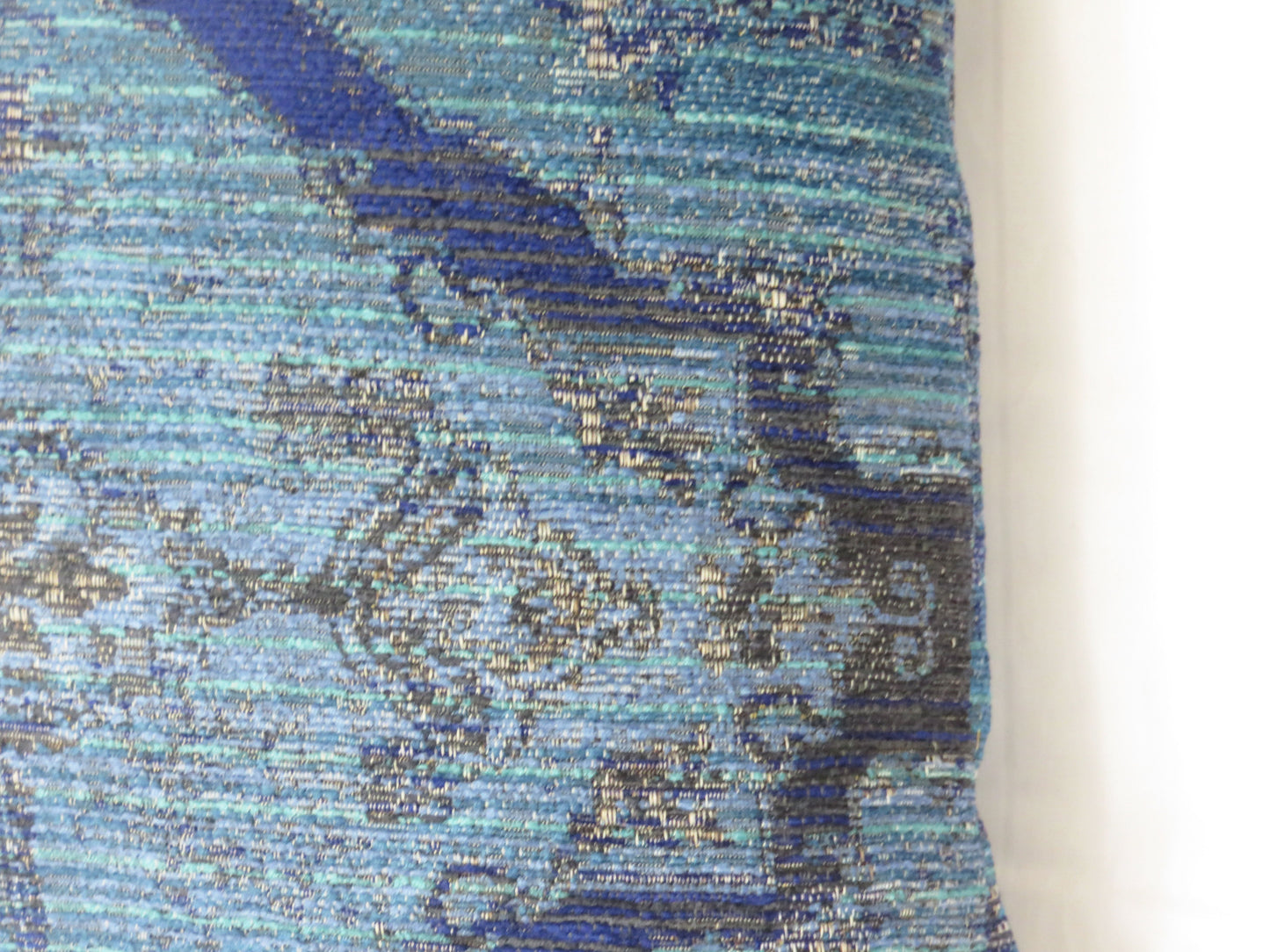 cobalt blue chenille pillow cover, kilim style medallion morif