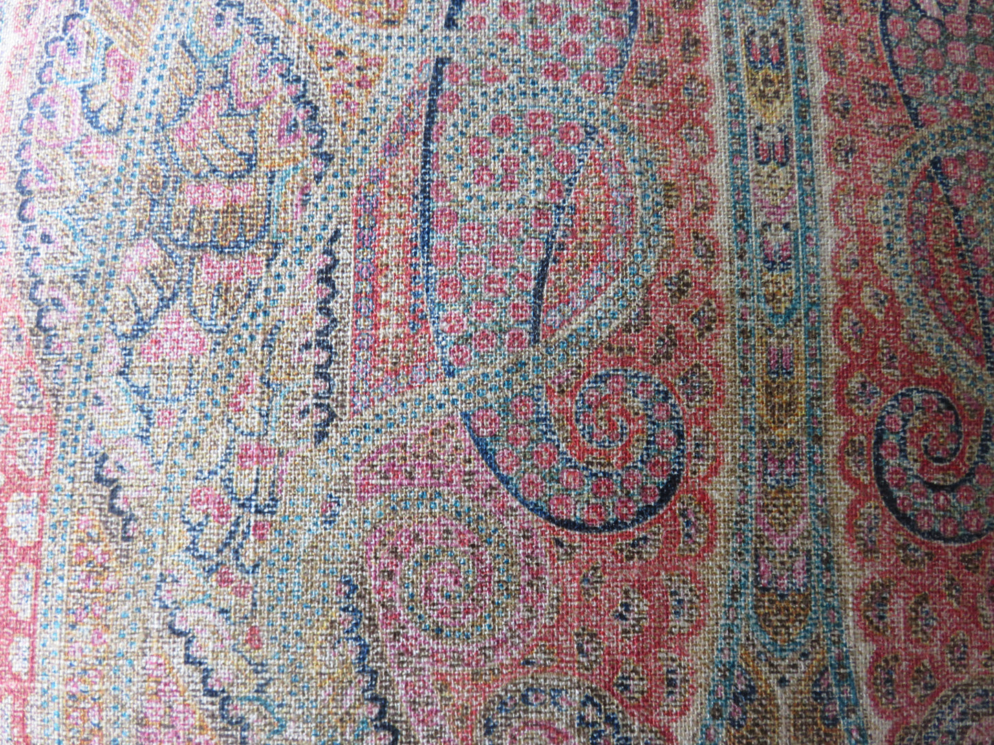 pink paisley linen jaisalmer pillow cover