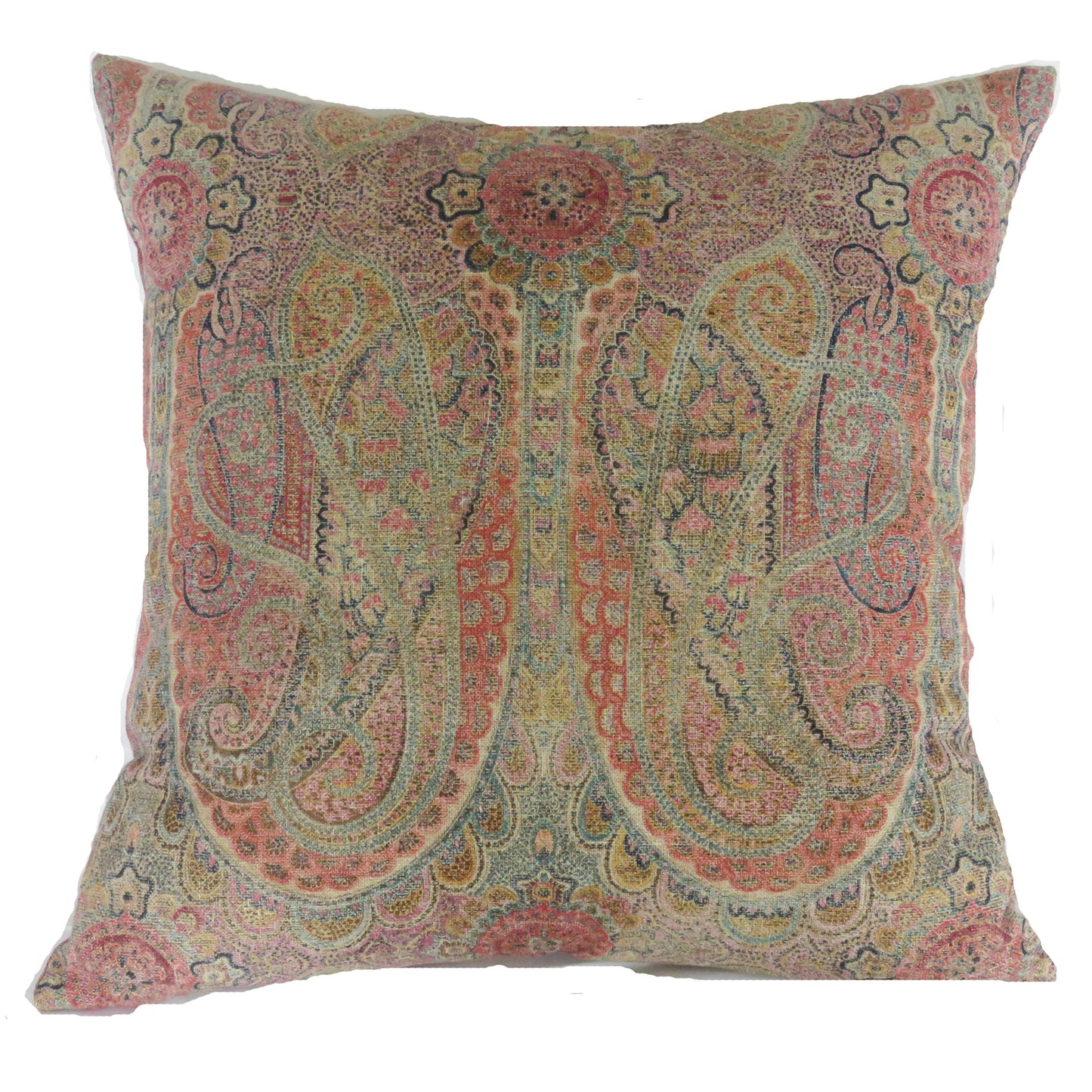 pink paisley linen jaisalmer pillow cover