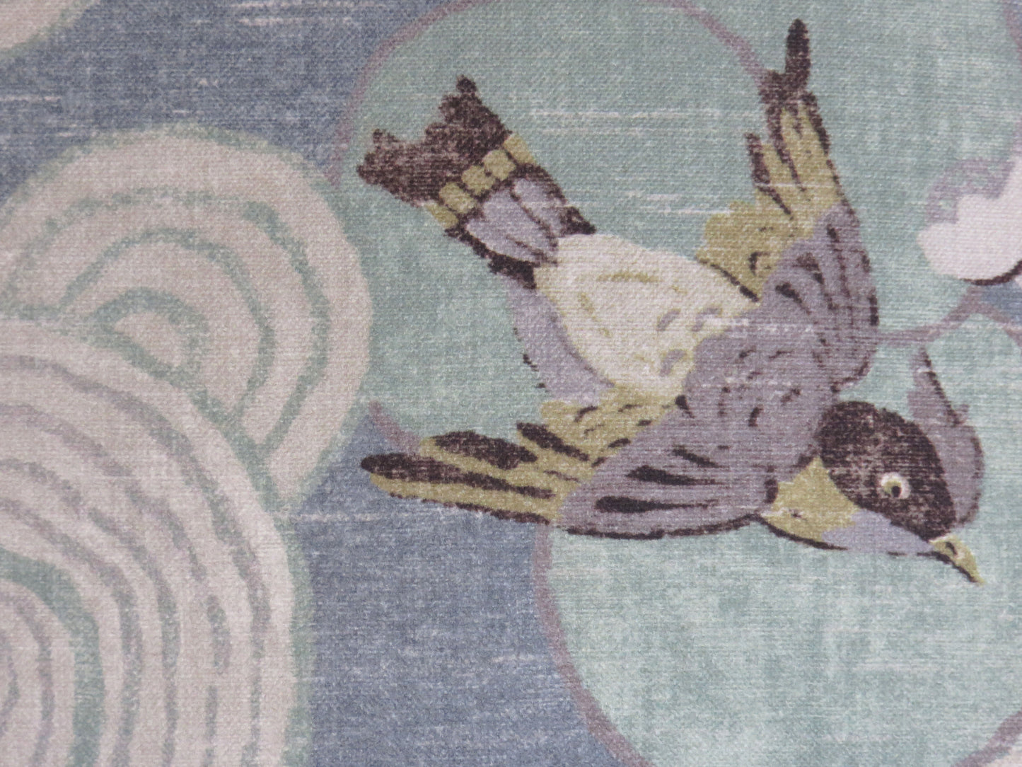 asian bird pillow cover made from kaufmann kyomi teal fabric