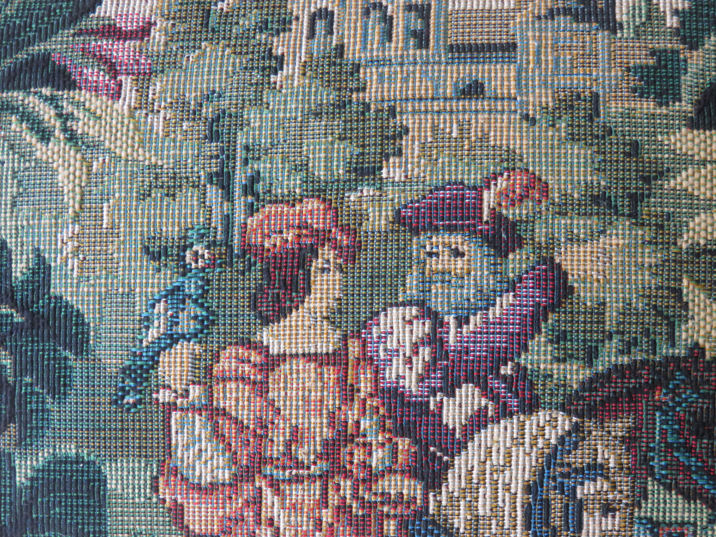 pink milady on horse verdure tapestry pillow cover