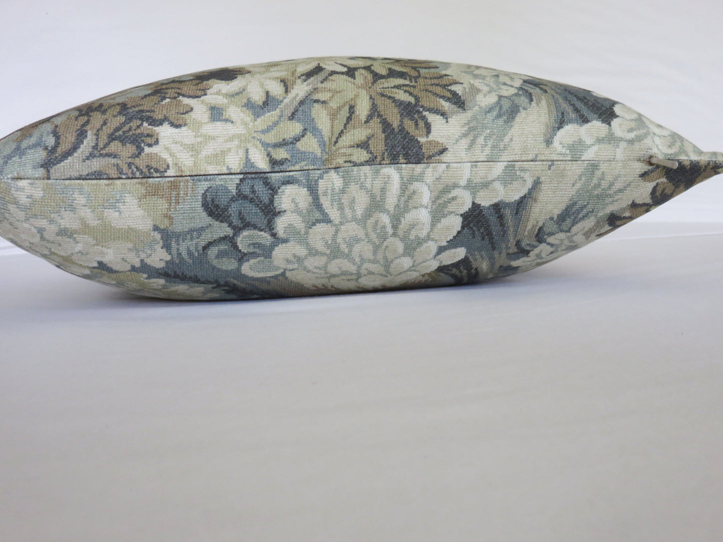 Misty Teal Forest Pillow Cover, 17" Square, Trees & Leaves, Cotton Print of Verdure Tapestry - NEW Colorway
