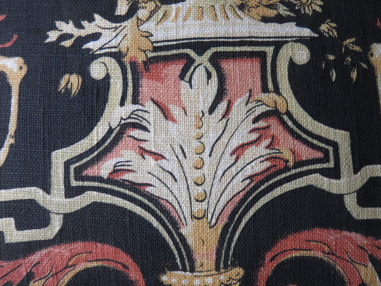 Neoclassic Urn in Orange & Black Style Pillow Cover