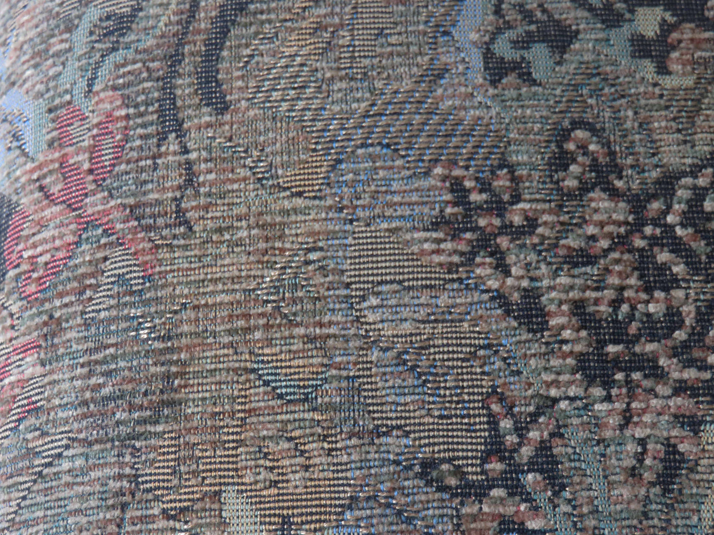 Olive and Gold Forest Pillow Cover, 17" Square, Trees & Leaves, Chenille Verdure Tapestry