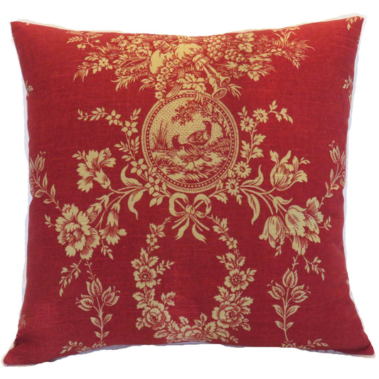 red country house toile pillow cover