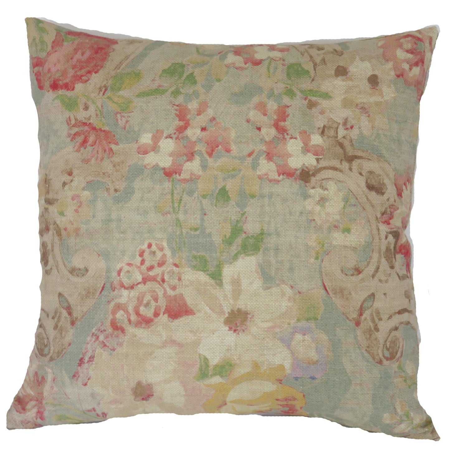 pastel garden floral pillow cover