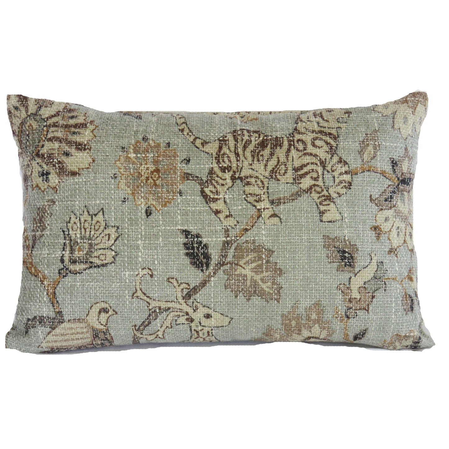 safari lumbar pillow cover 11x17 in pale blue grey and brown