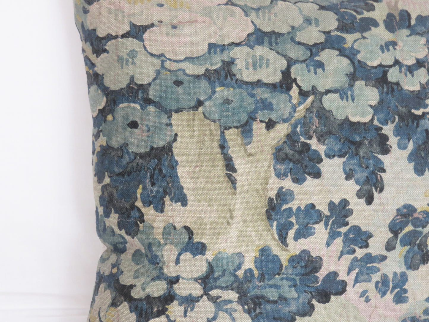 Teal Forest Pillow Cover, 17" Square, Acquitaine Verdure Tapestry Print