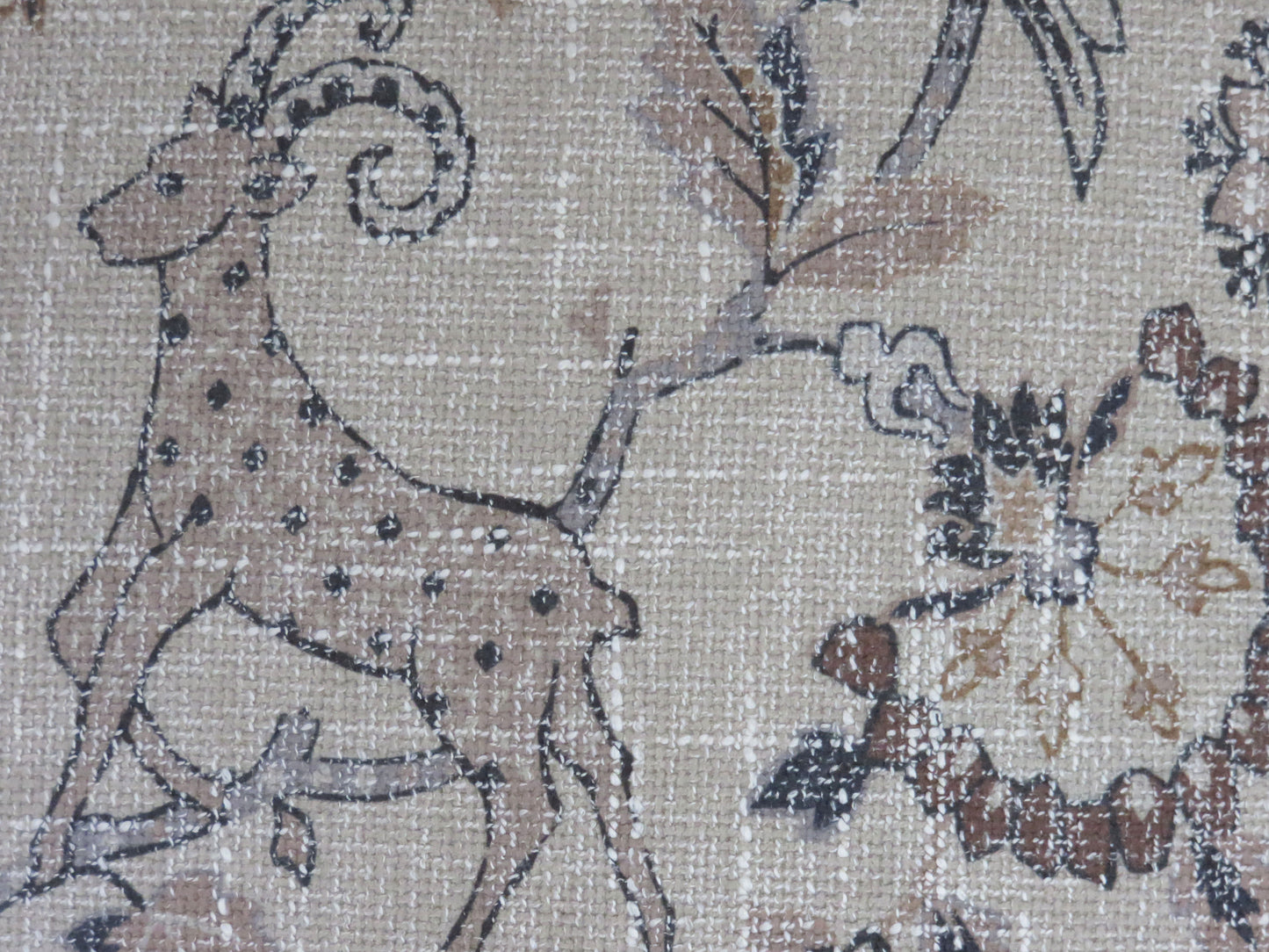 tan safari animal pillow cover with tigers, antelope, birds