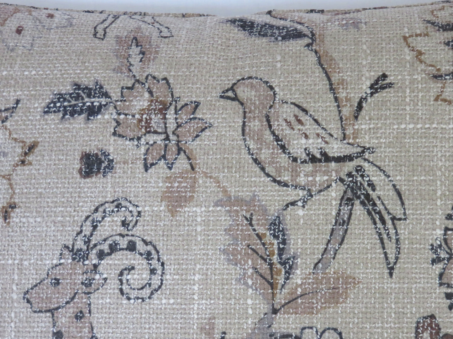 tan safari animal pillow cover with tigers, antelope, birds