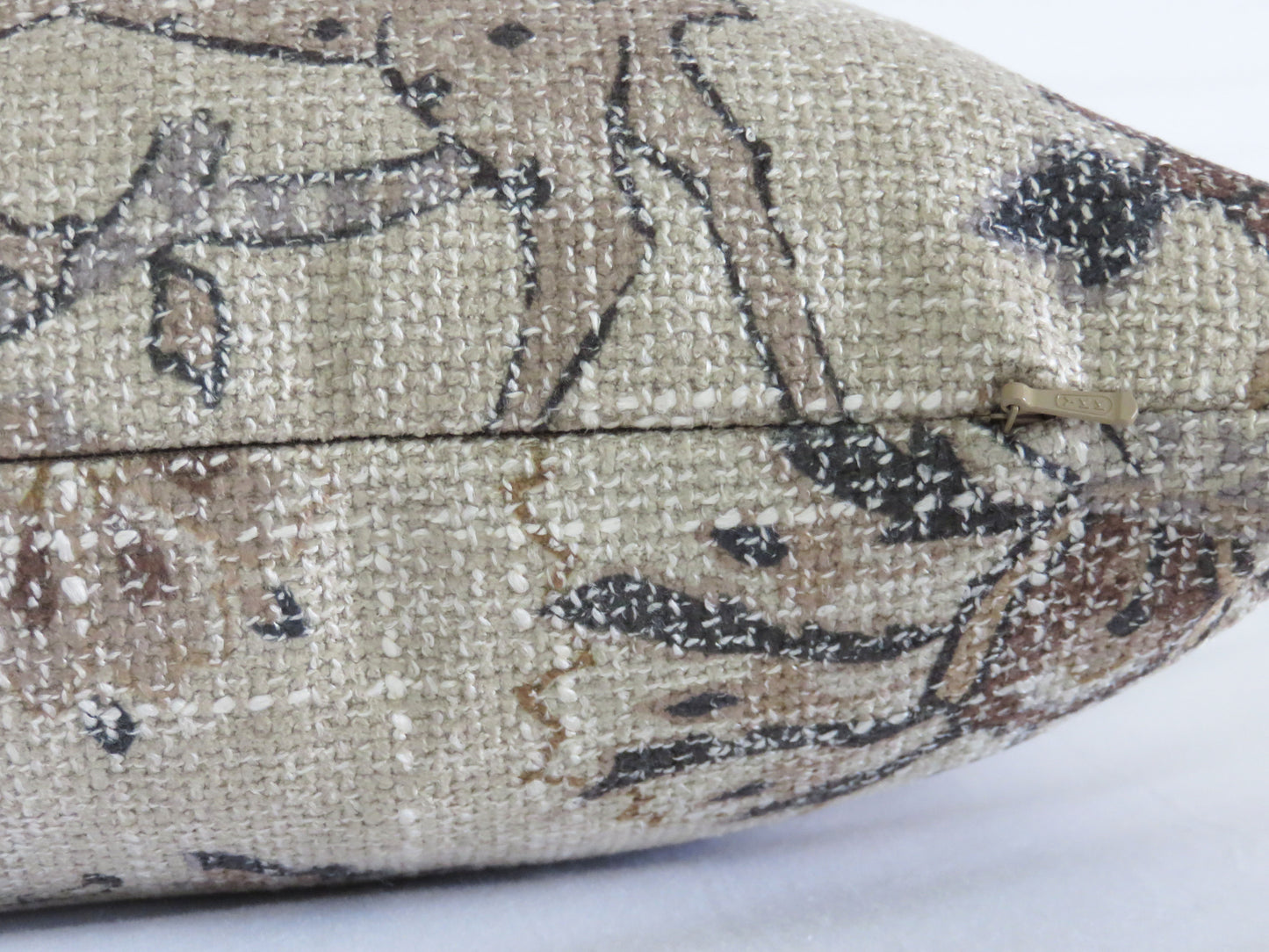 tan safari animal pillow cover with tigers, antelope, birds
