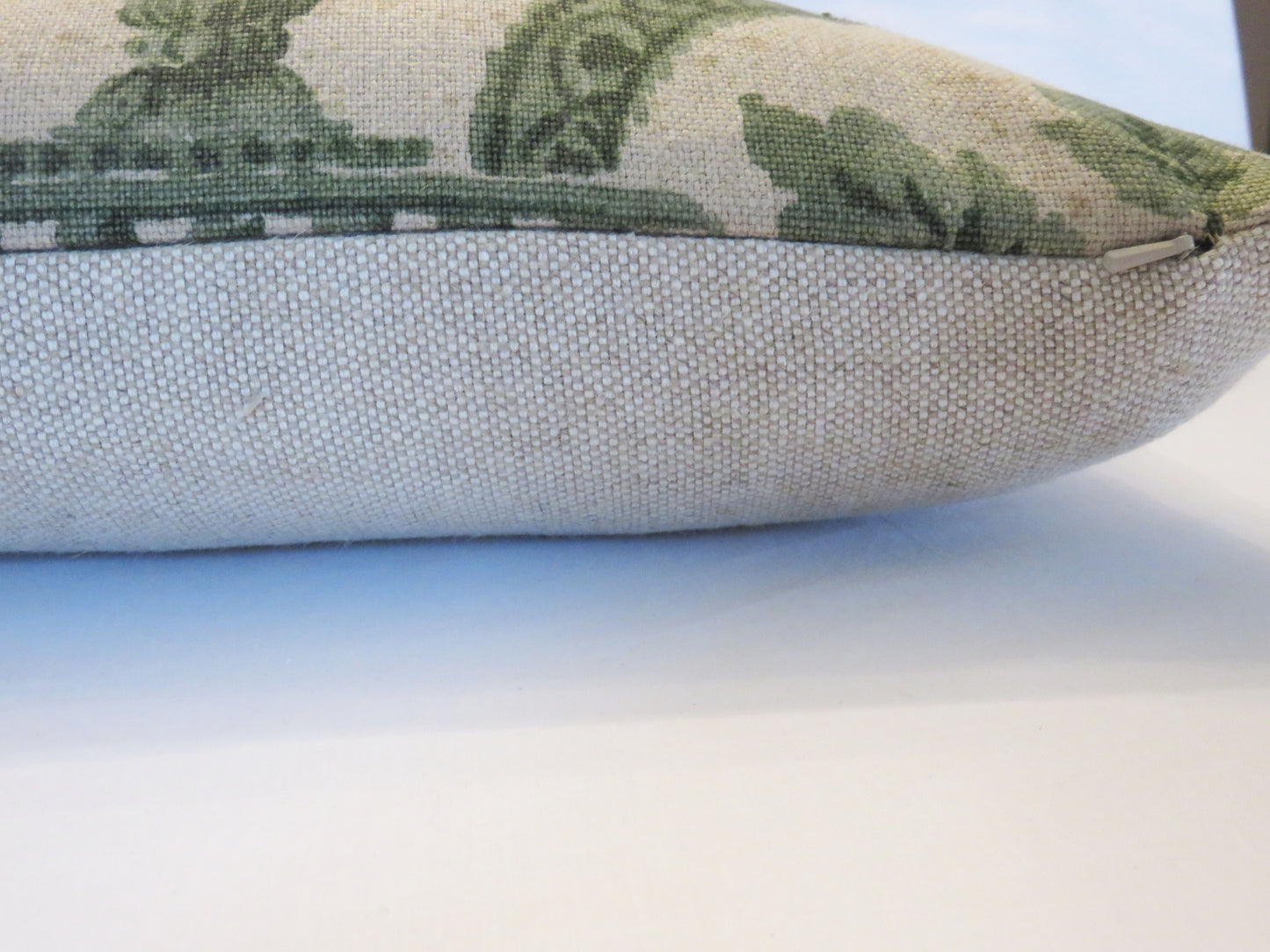 Green Neoclassic Topiary Pillow Cover - Rye Damask