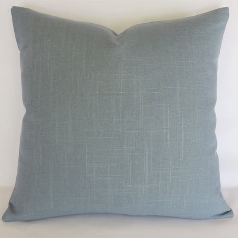 Blue Grey Solid Pillow Cover, Robert Allen Linen Slub in Slate