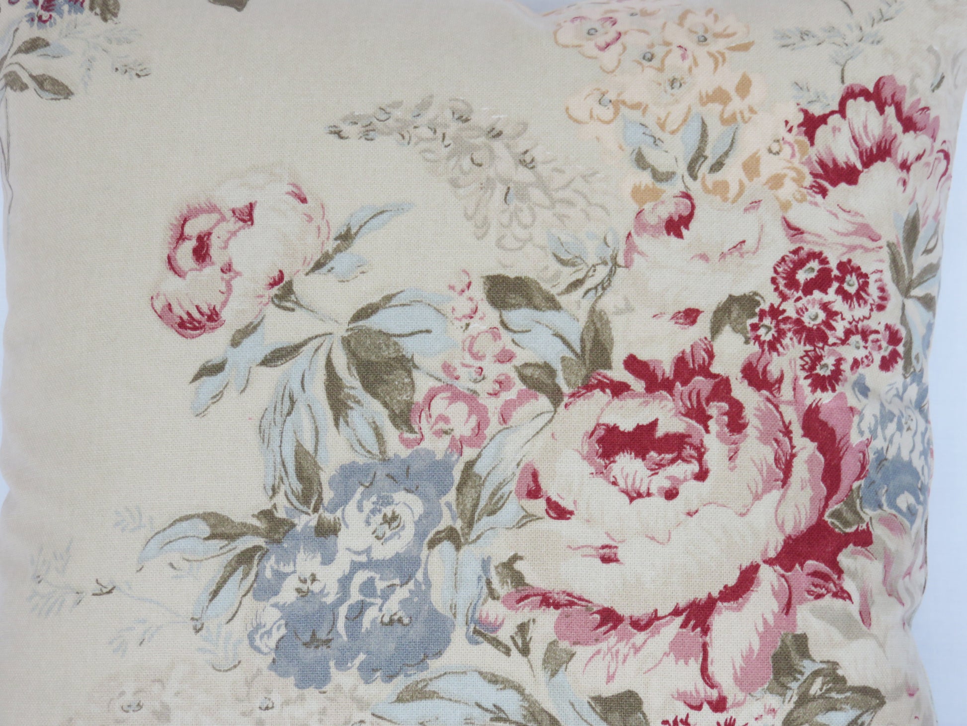 Angela Floral Pillow Cover in Cream 17", Ralph Lauren Fabric