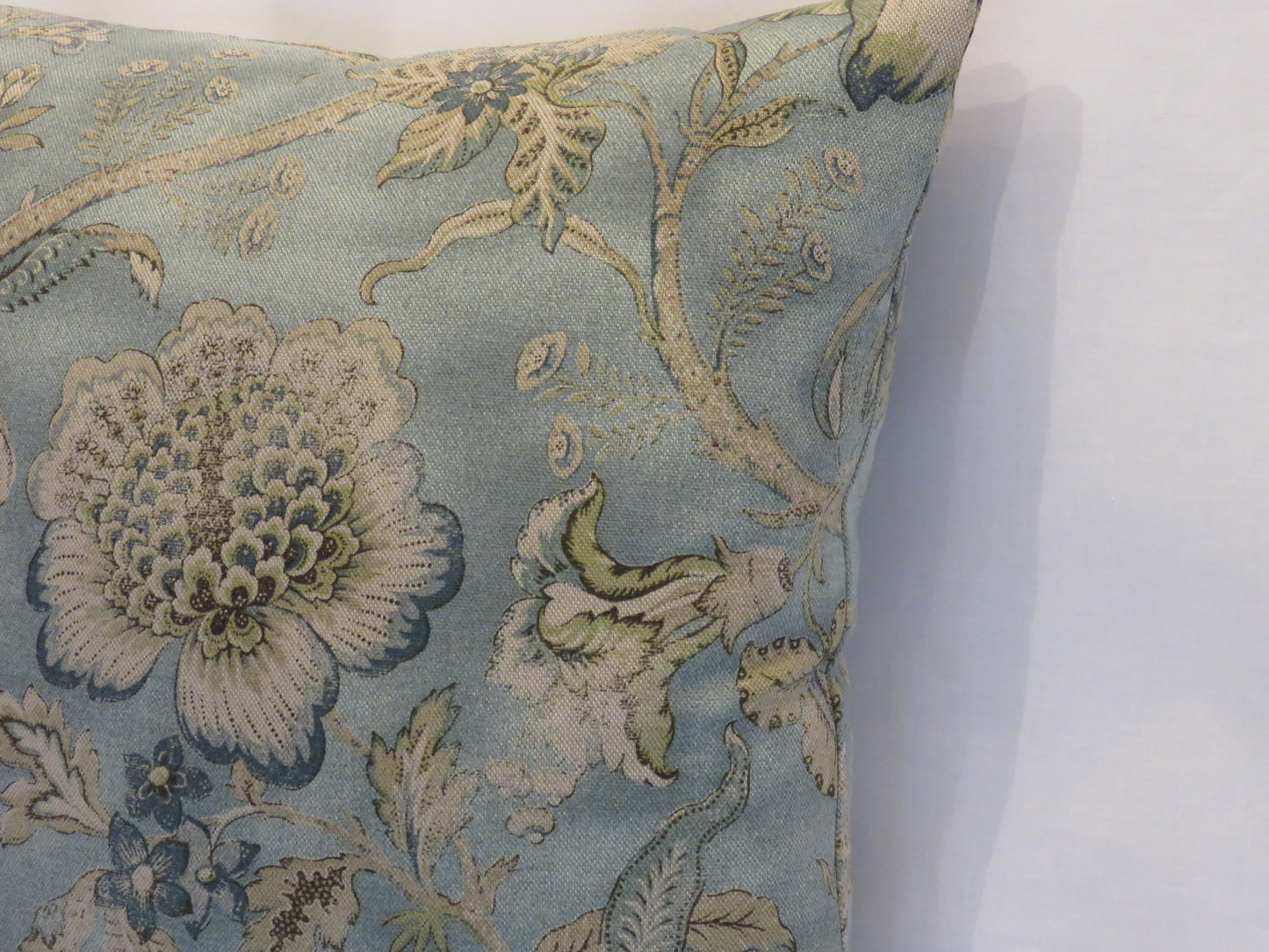 blue jacobean floral pillow cover, discontinued p kaufmann