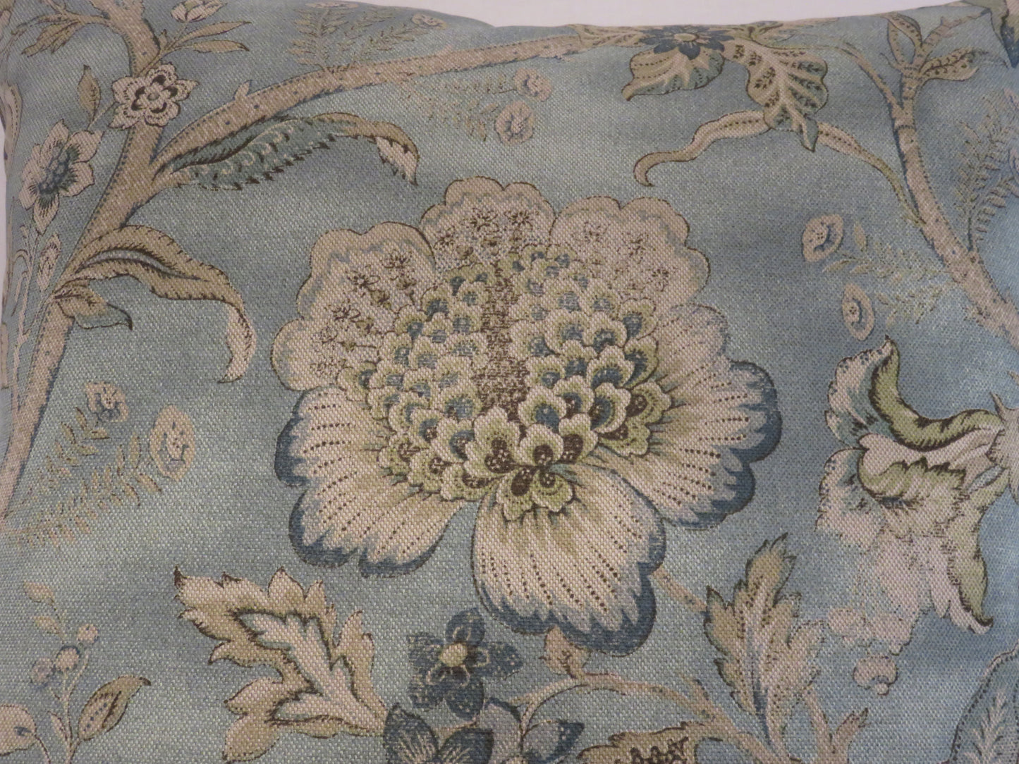 blue jacobean floral pillow cover, discontinued p kaufmann