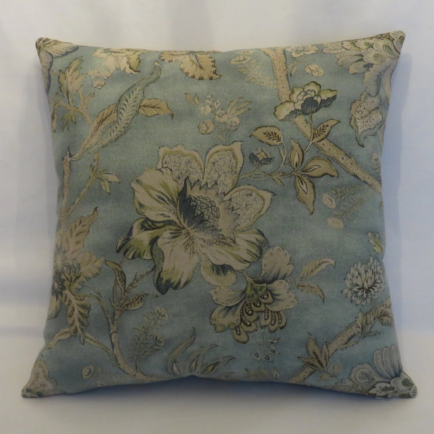 blue jacobean floral pillow cover, discontinued p kaufmann