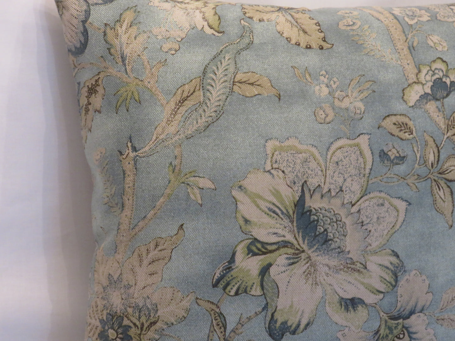 blue jacobean floral pillow cover, discontinued p kaufmann