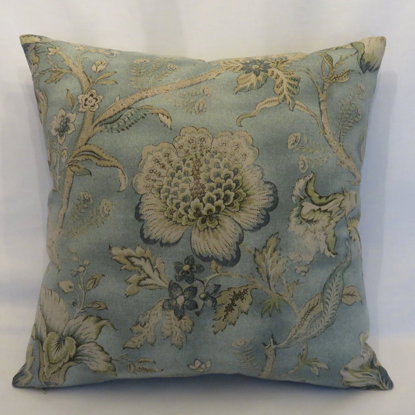 blue jacobean floral pillow cover, discontinued p kaufmann