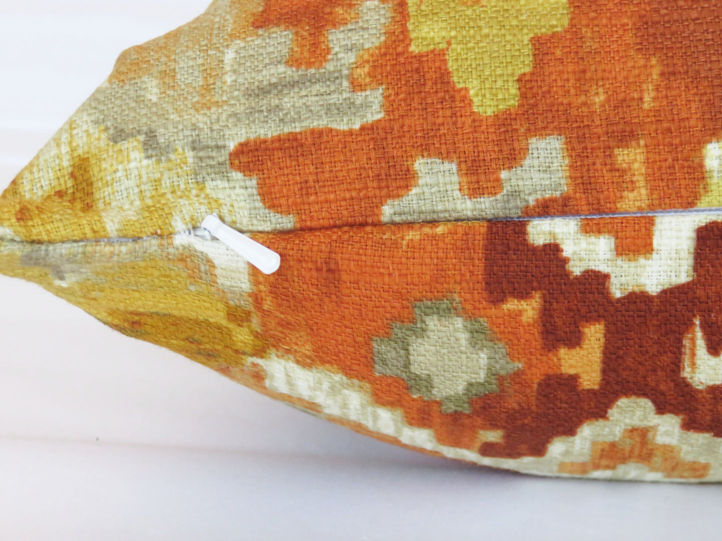gold orange southwest ikat pillow cover