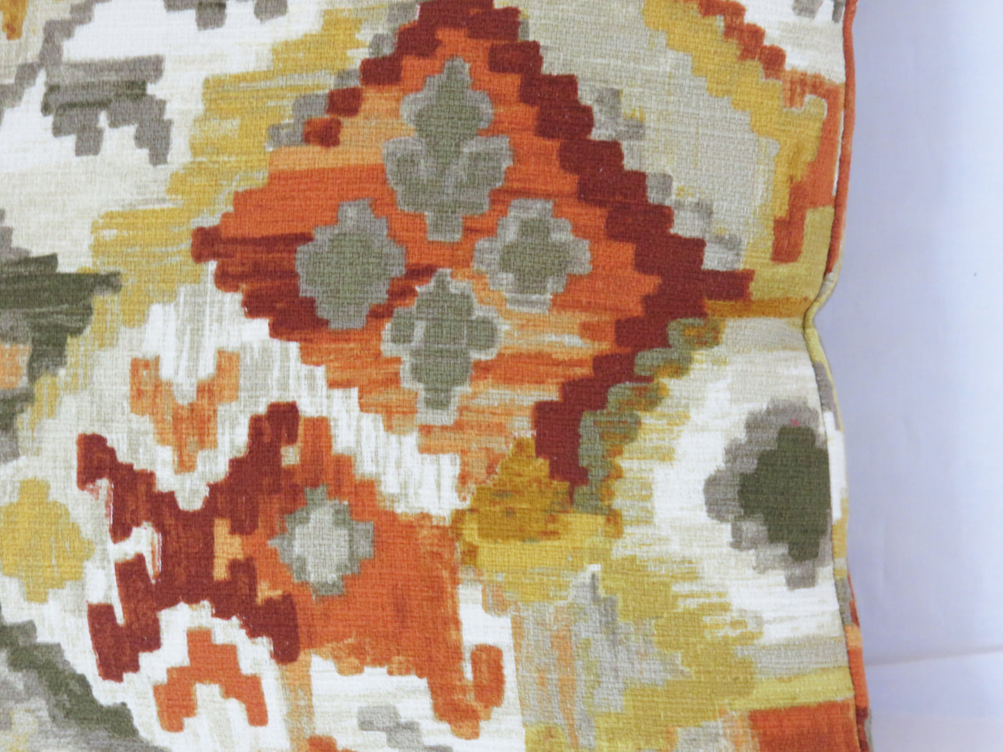 gold orange southwest ikat pillow cover