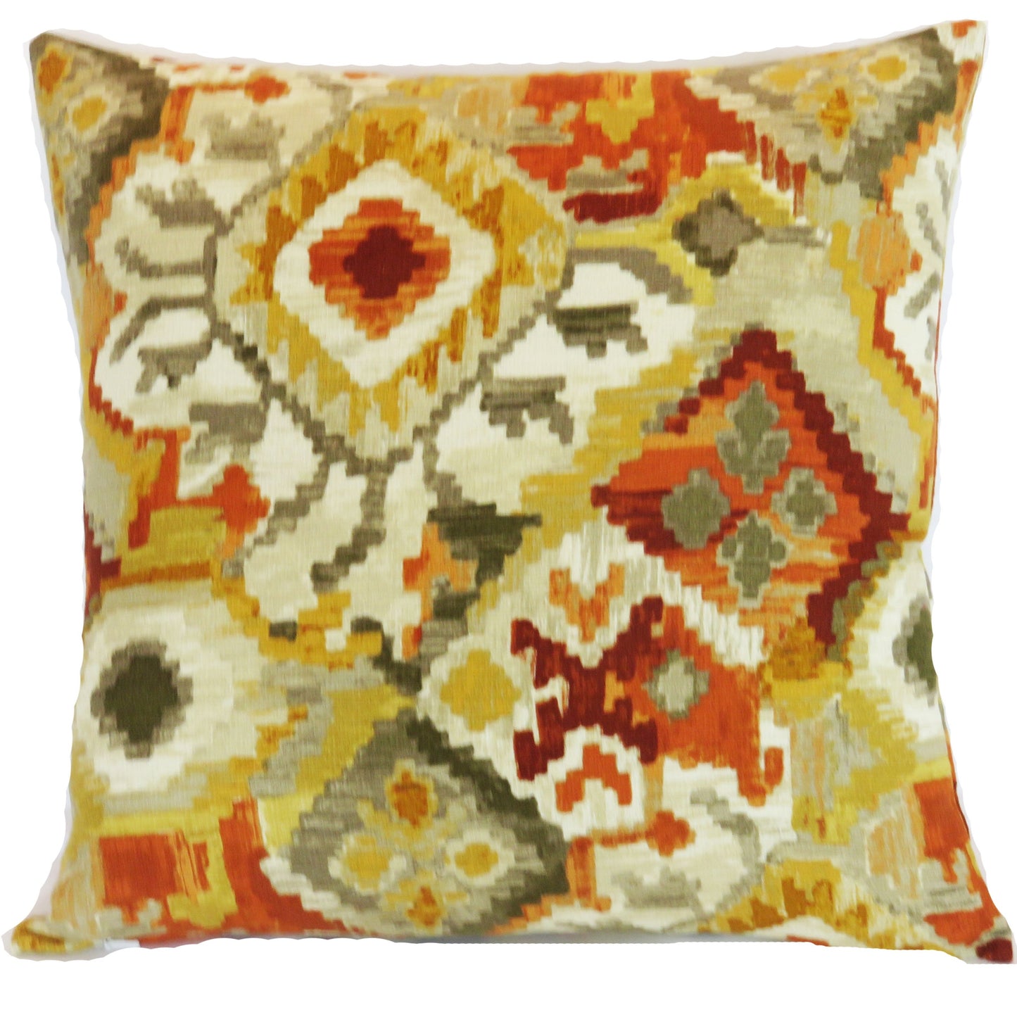 gold orange southwest ikat pillow cover
