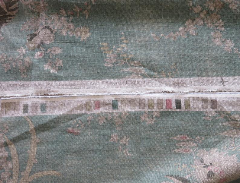 Sea Green Acquitaine Floral Pillow Cover, Teal English Linen Print