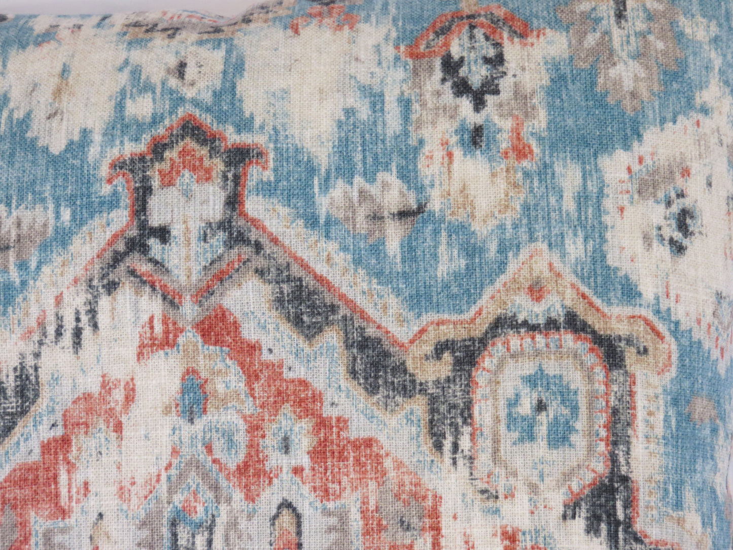 massimo pillow cover in mineral blue and orange