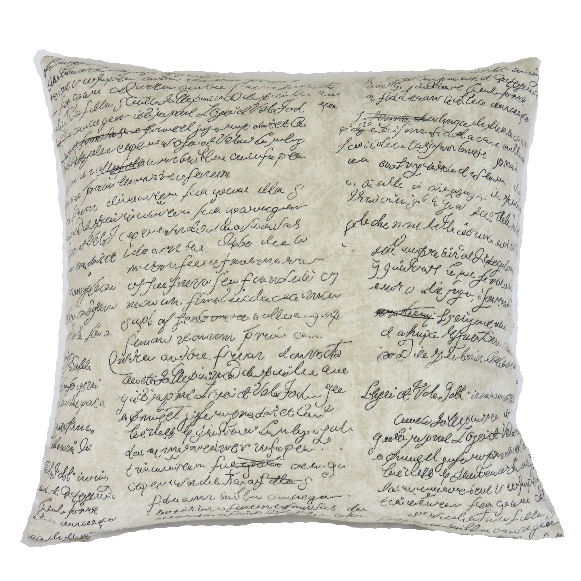 Waverly scripted putty print pillow cover