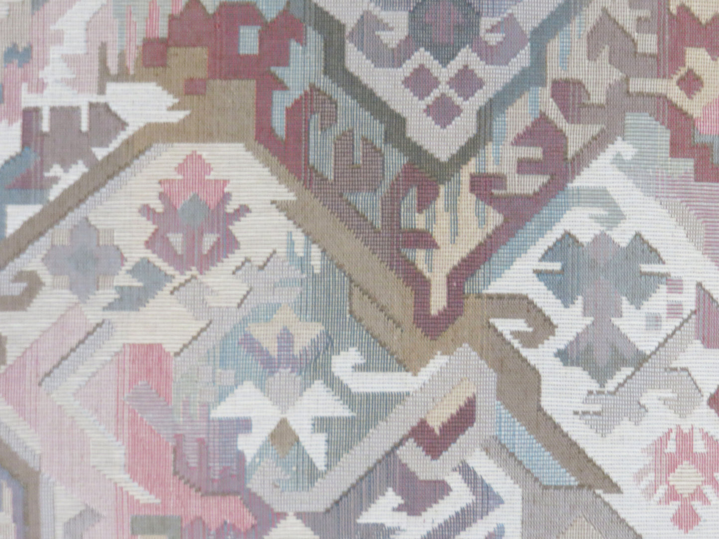 pastel kilim motif pillow cover in pink, cream, teal, purple