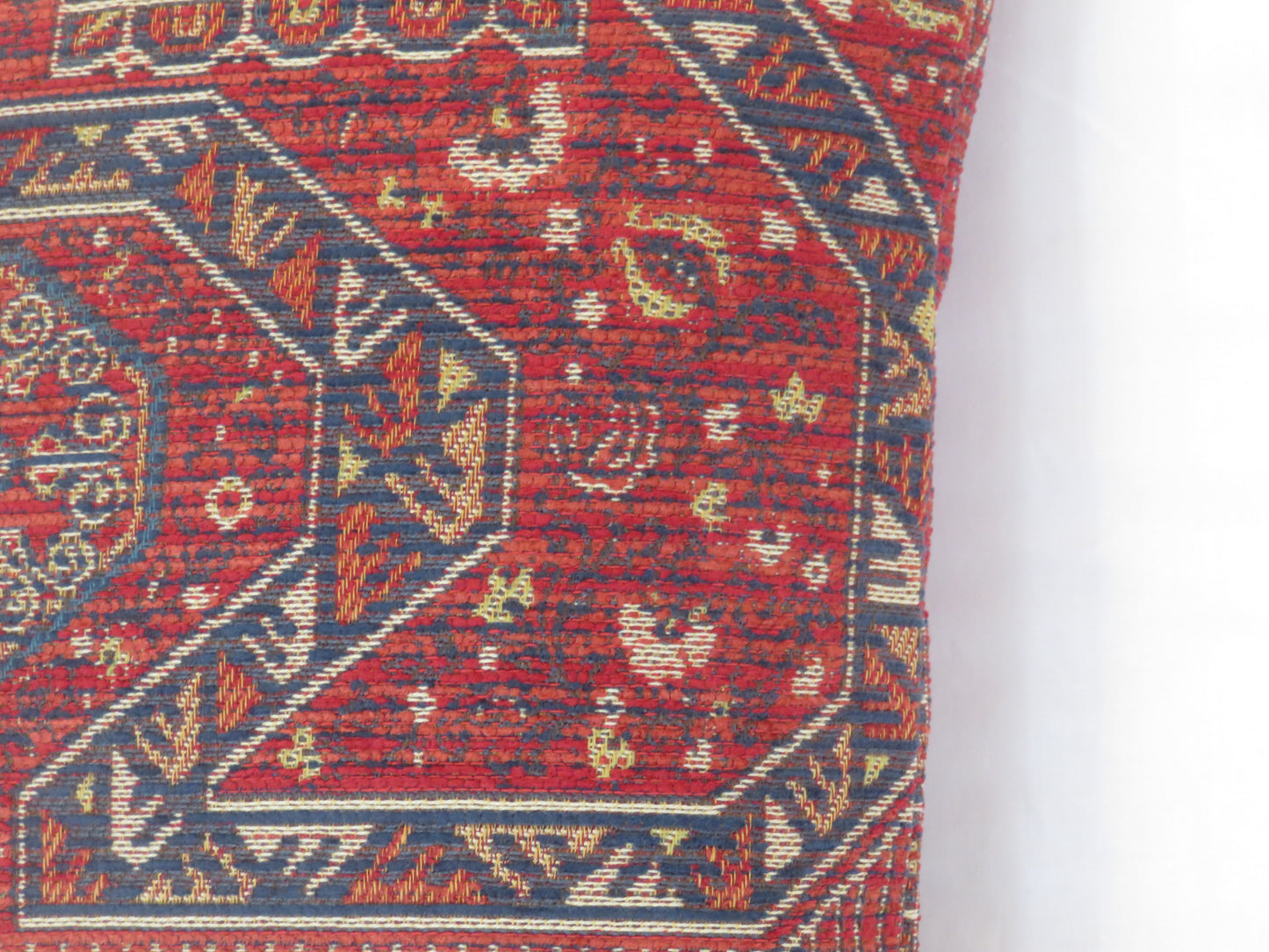 red and blue kilim style pillow cover