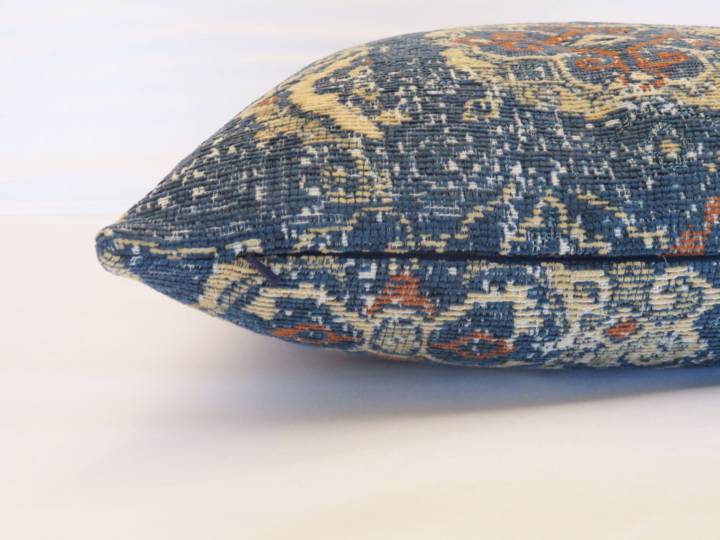 blue orange kilim style pillow cover