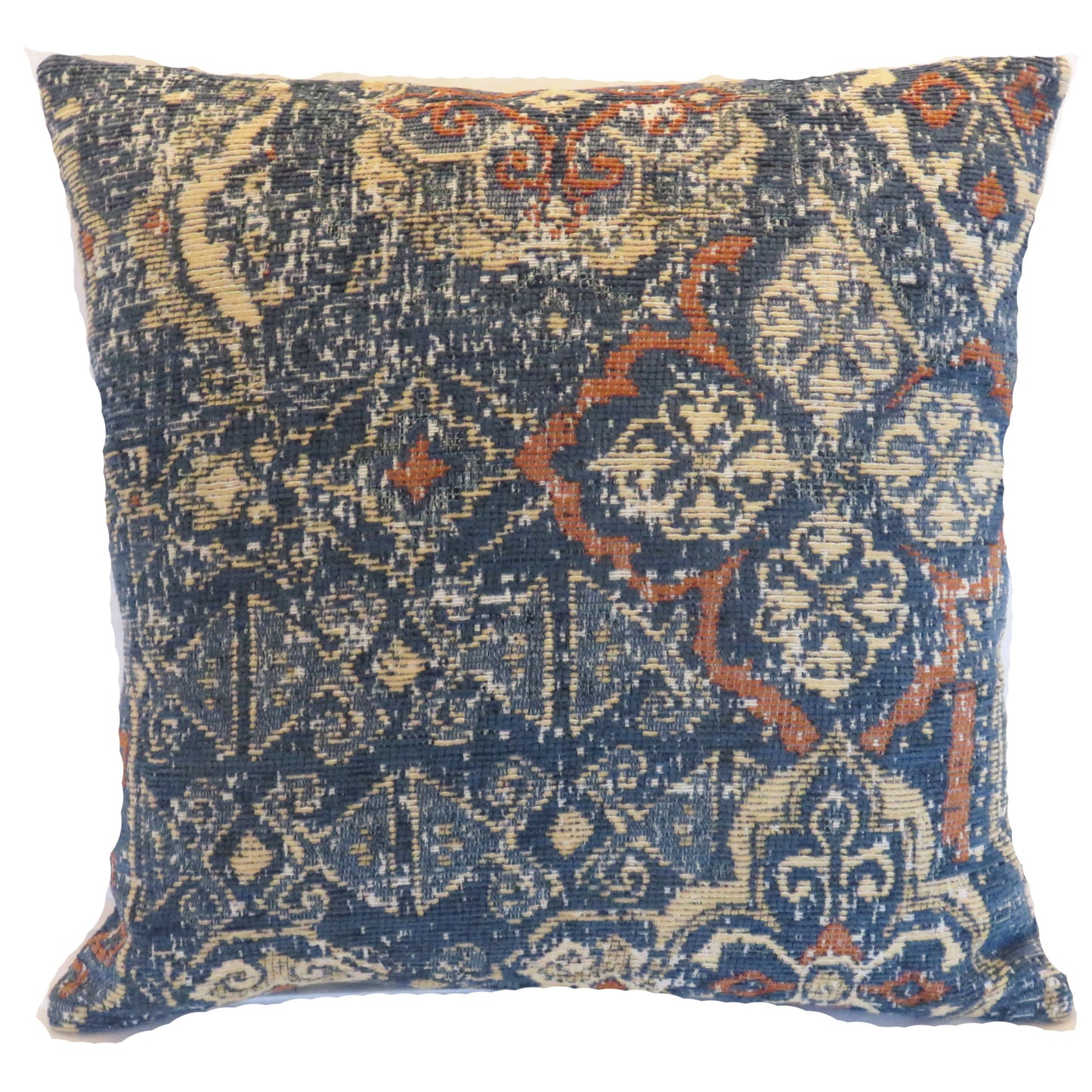 blue orange kilim style pillow cover