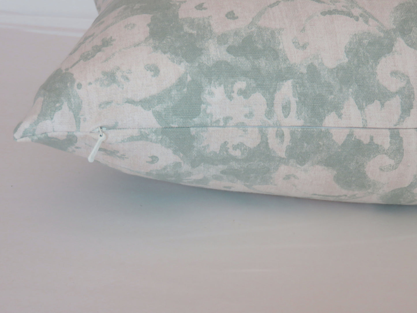 teal damask medallion print pillow cover