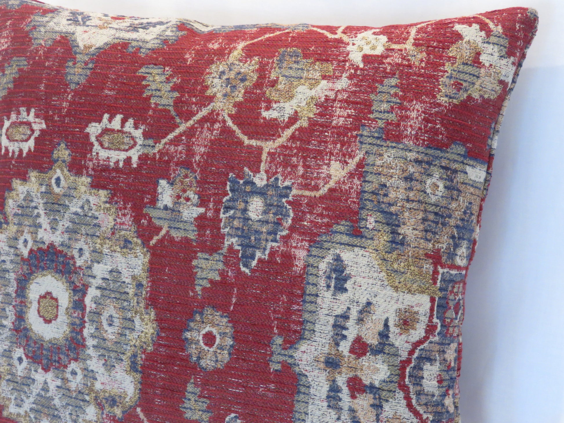Red weathered kilim style pillow cover