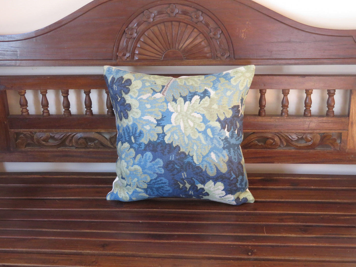 richmond blue pillow cover made from cowtan tout linen fabric