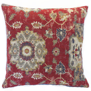 Red weathered kilim style pillow cover