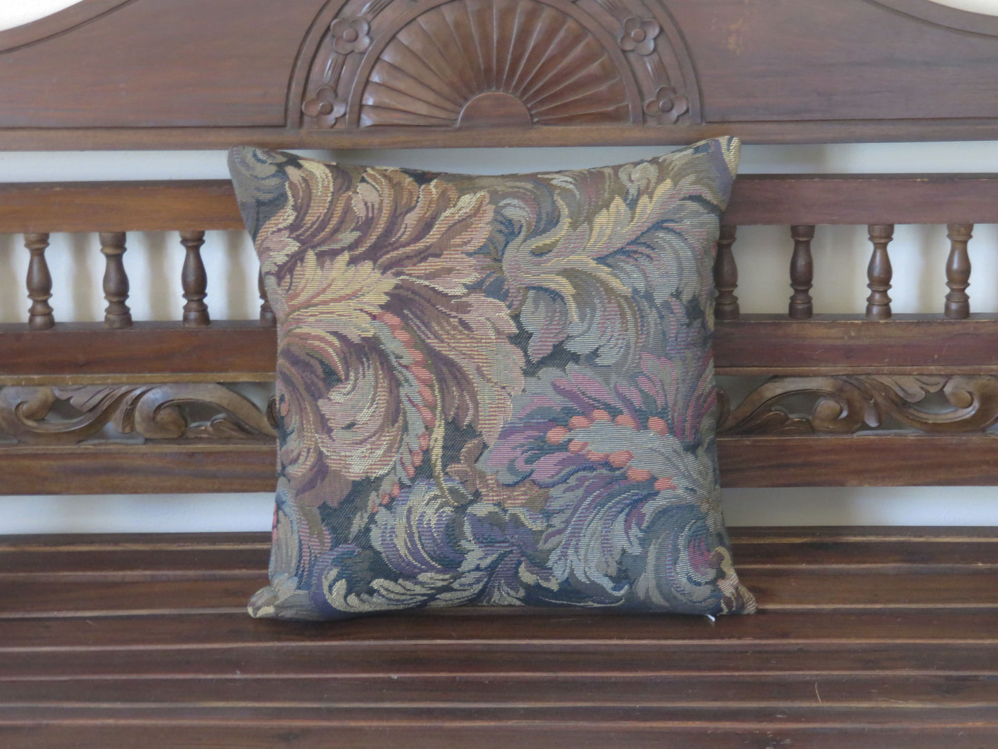 colorful acanthus leaf tapestry pillow cover