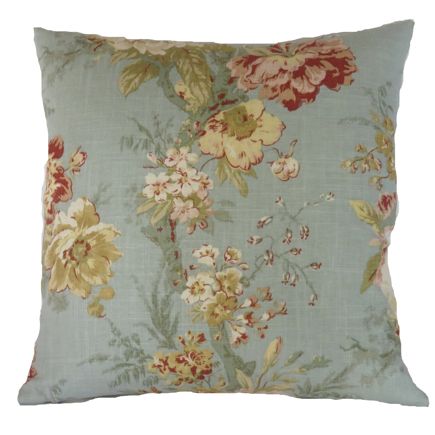 ballad bouquet pillow cover in spa blue