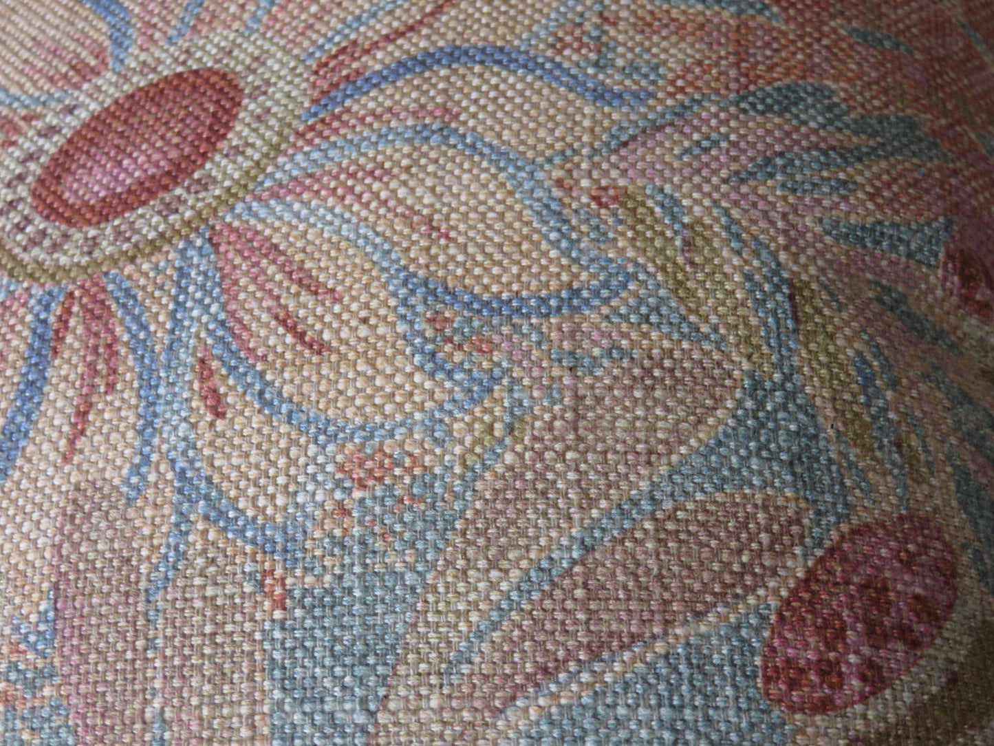 Colorful Fantasy Floral PIllow Cover in Blue, Orange, Gold, Aqua