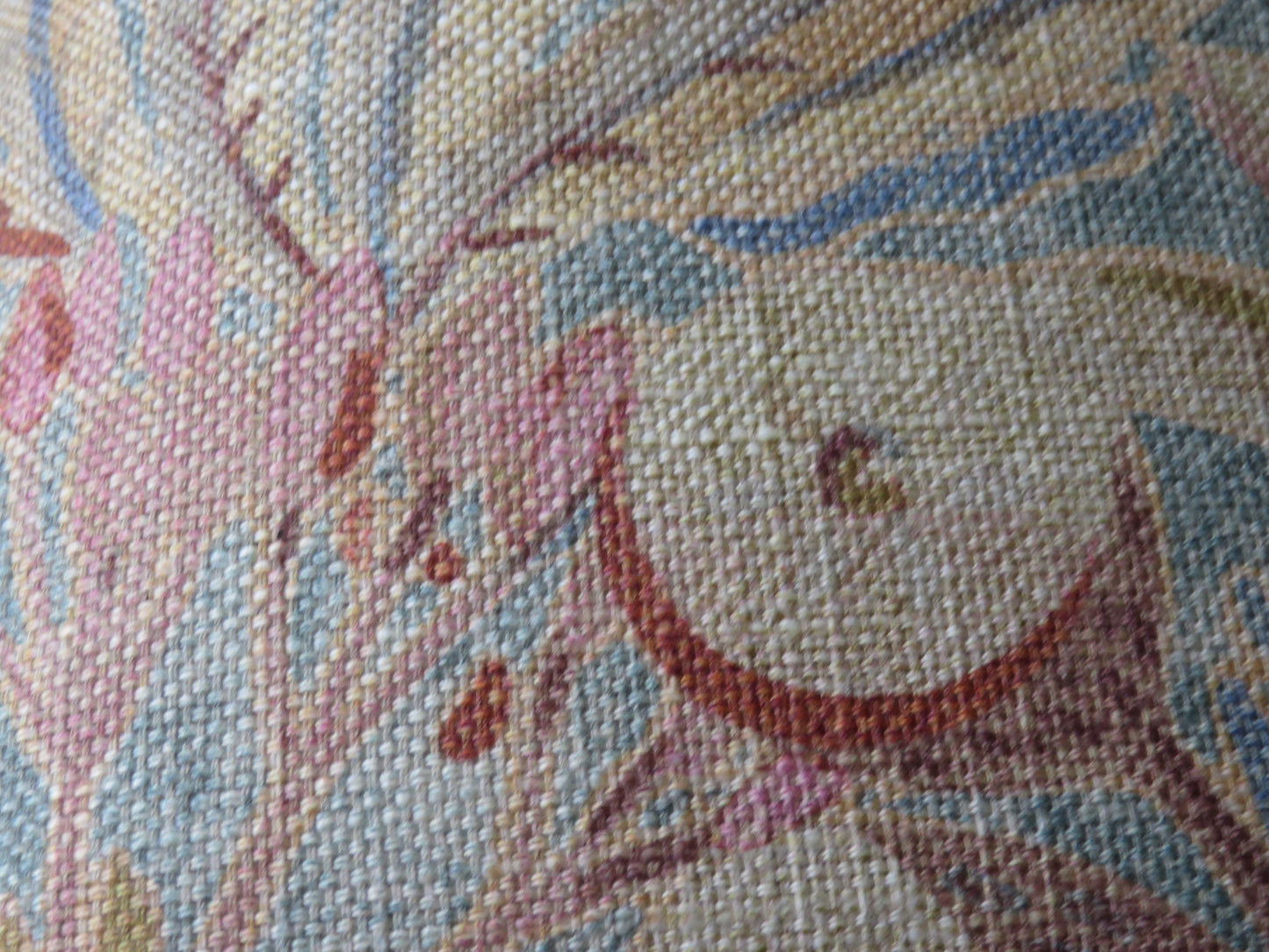 Colorful Fantasy Floral PIllow Cover in Blue, Orange, Gold, Aqua