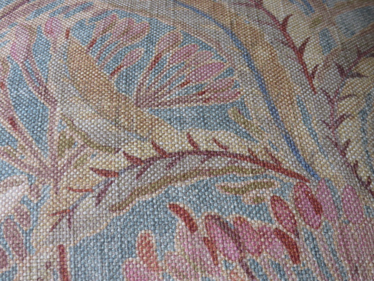 Colorful Fantasy Floral PIllow Cover in Blue, Orange, Gold, Aqua