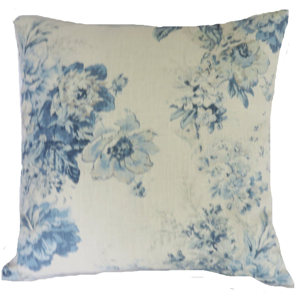 blue white  ballad bouquet pillow cover