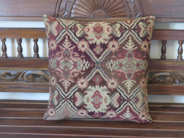 brown and rust medallion pillow cover with a kilim or southwest motif