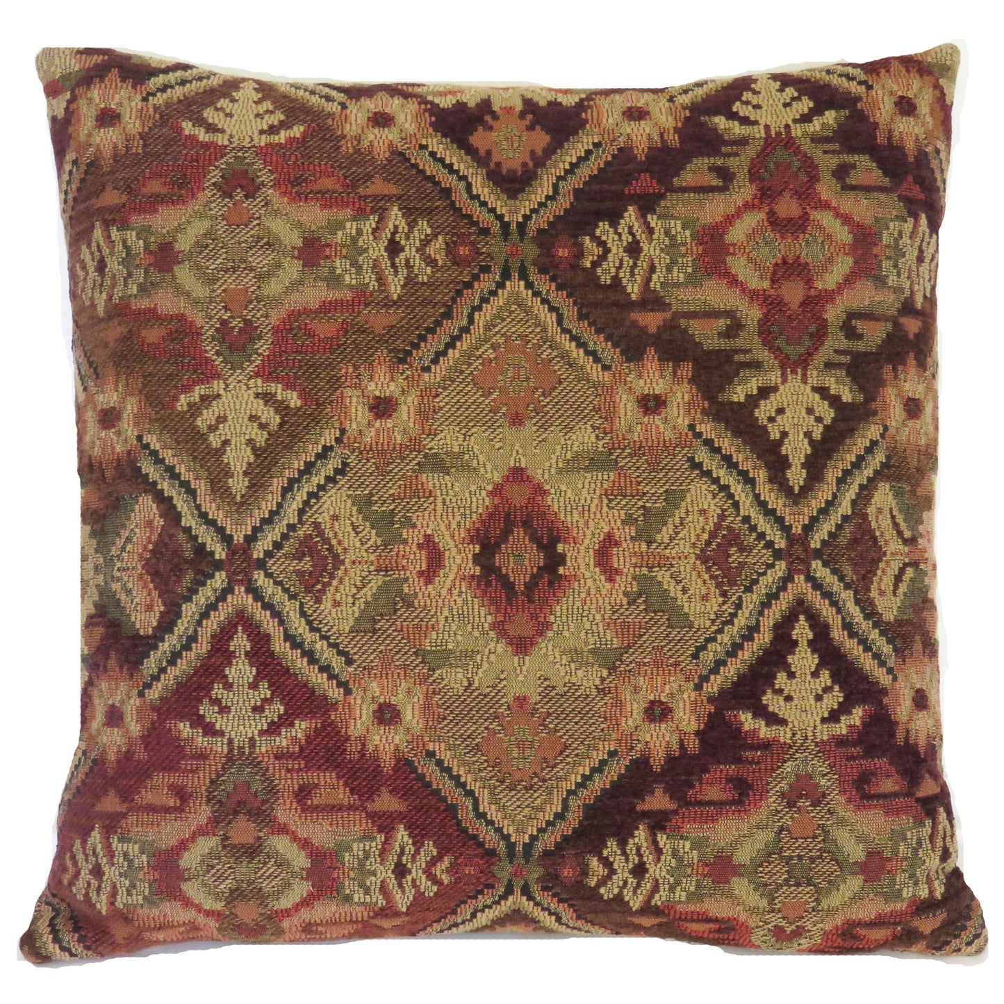 brown and rust medallion pillow cover with a kilim or southwest motif