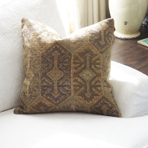 brown tones southwest geometric pillow cover