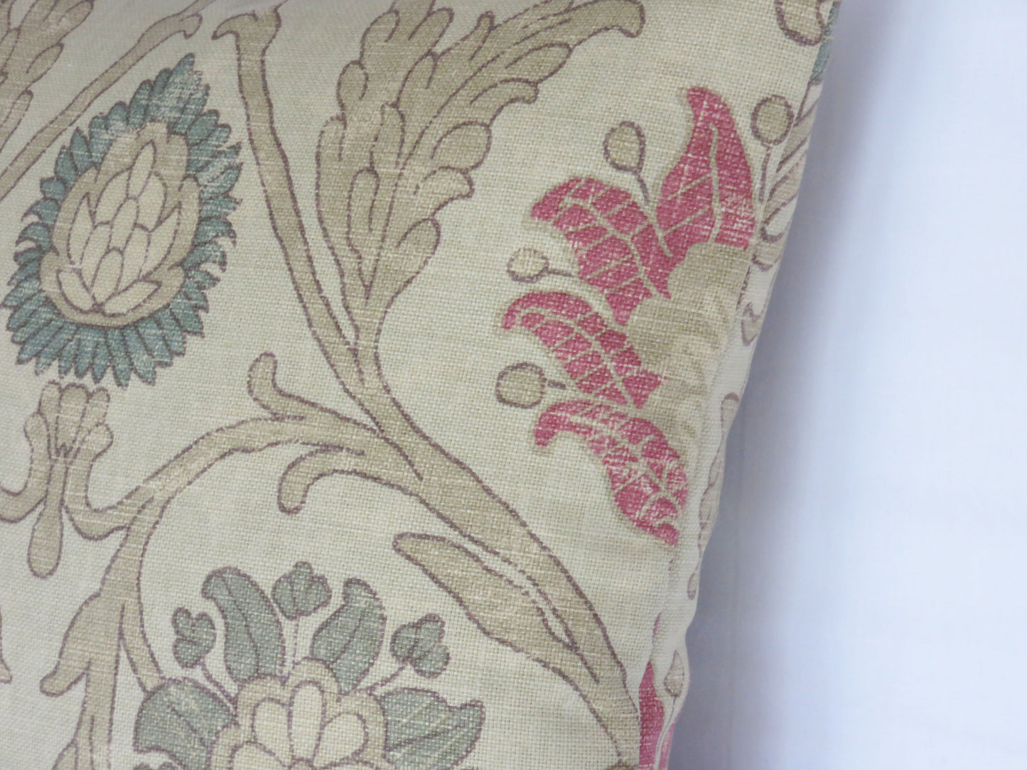 parchment floral pillow cover made from thibaut buccini